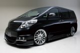 Ｂｌａｃｋ　Ｂｉｓｏｎ【トヨタ　アルファード　ＡＮＨ／ＧＧＨ２０／２５Ｗ　前期　Ｈ20.5〜Ｈ23.11】ＷＡＬＤ・ヴァルド　エアロパーツ　スポーツライン　ブラックバイソンエディション　未塗装品　３点ＫＩＴ／単品（フロントバンパースポイラー・サイドステップ　ドアパネル・リアバンパースポイラー