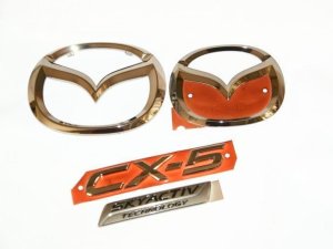 画像4: マットブラック・ピアノブラック・ブラックメッキ 【マツダ　ＣＸ－５　ＫＥ２ＦＷ／ＫＥＥＦＷ】 エンブレム４点セット フロントグリル用マツダマーク、リアマツダマーク、ＣＸ－５、スカイアクティブプレート 