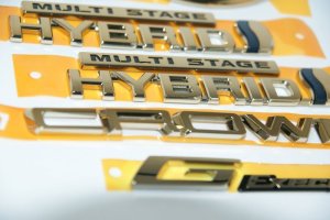 画像6: 最高級ゴールドメッキエンブレム 【トヨタ　クラウン ＧＷＳ２２４　Ｇエグゼクティブ】 6点セット サイド左右HYBRIDロゴ、リアトヨタマーク、リアCROWNロゴ、リアHYBRIDSYNERGYDRIVEプレート、リアＧ Executive 