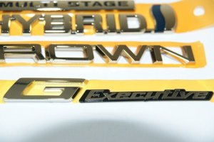 画像5: 最高級ゴールドメッキエンブレム 【トヨタ　クラウン ＧＷＳ２２４　Ｇエグゼクティブ】 6点セット サイド左右HYBRIDロゴ、リアトヨタマーク、リアCROWNロゴ、リアHYBRIDSYNERGYDRIVEプレート、リアＧ Executive 