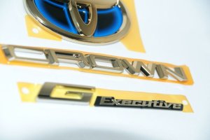 画像10: 最高級ゴールドメッキエンブレム 【トヨタ　クラウン ＧＷＳ２２４　Ｇエグゼクティブ】 6点セット サイド左右HYBRIDロゴ、リアトヨタマーク、リアCROWNロゴ、リアHYBRIDSYNERGYDRIVEプレート、リアＧ Executive 
