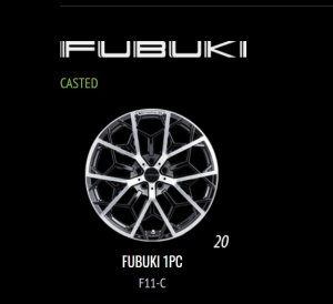 画像1: ＷＡＬＤ・ホイール 【ＦＵＢＵＫＩ・フブキ】 ブラック/ポリッシュ 20インチ　F11-C / FUBUKI 1PC CASTED  4本セット　
