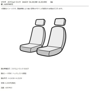 画像6: 送料無料 革調シートカバー 【マツダ　スクラムトラック　ＤＧ６３Ｔ】 Ａｚｕｒ・アズール 車種専用　運転席・助手席セット
