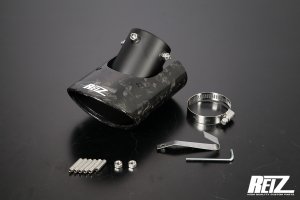 画像1: リアルカーボン マフラーカッター  S500P/S510P・ ハイゼットトランク・ 前期後期 [クラッシュカーボン]  DAIHATSU 