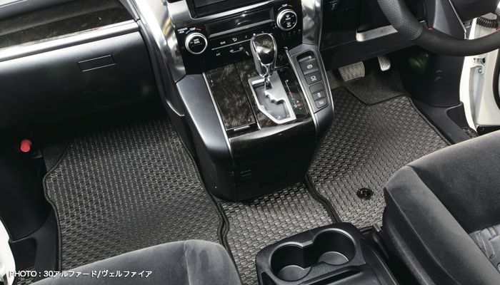 直販廉価フロアマット 車種別 トヨタ ヴェルファイア H20.05～H23.11 ANH2#/GGH2# 前期/7人乗り/コンソール回転オープン チェック×ホワイト トヨタ用